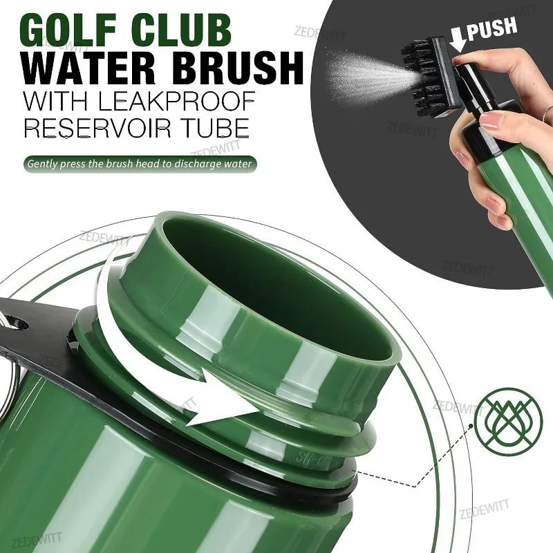 Golf Cleaning Kit Portable Golf Tools Golf Club Groove Cleaner Brush With Leakproof Spray Bottle - Automotive LED Light
