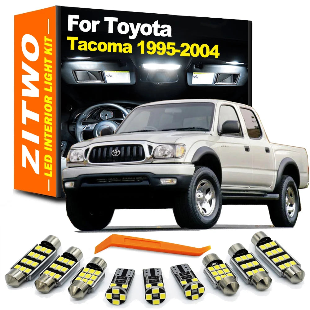 ZITWO 10Pcs Car LED Interior Light License Plate Bulb Kit For Toyota Tacoma 1995 1996 1997 1998 1999 2000 2001 2002 2003 2004