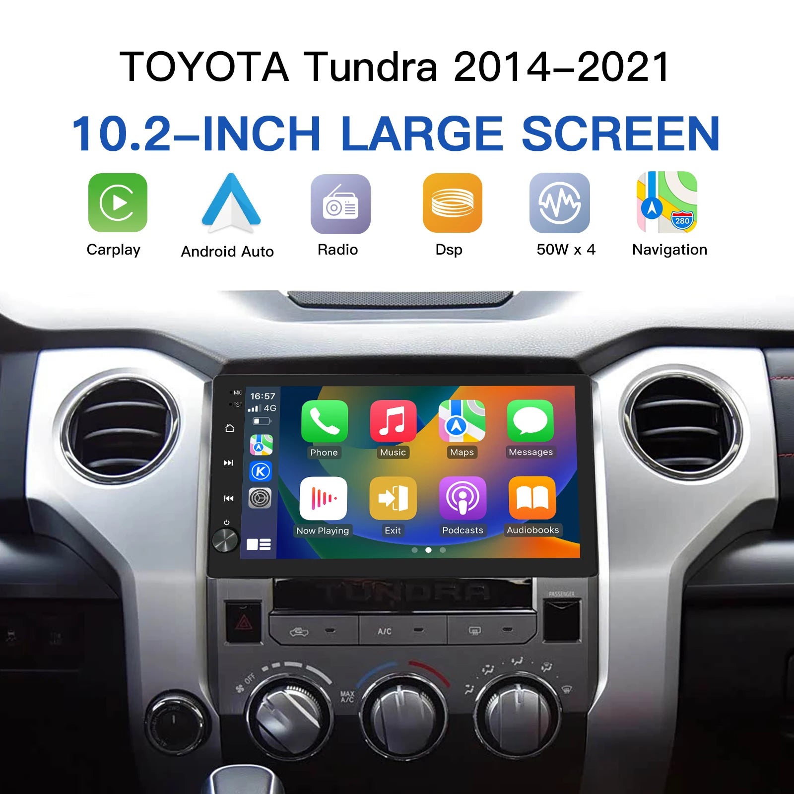 Carabc 10.2''Android 13 Car Stereo Wireless CarPlay Android Auto Car Radio Screen Upgrade