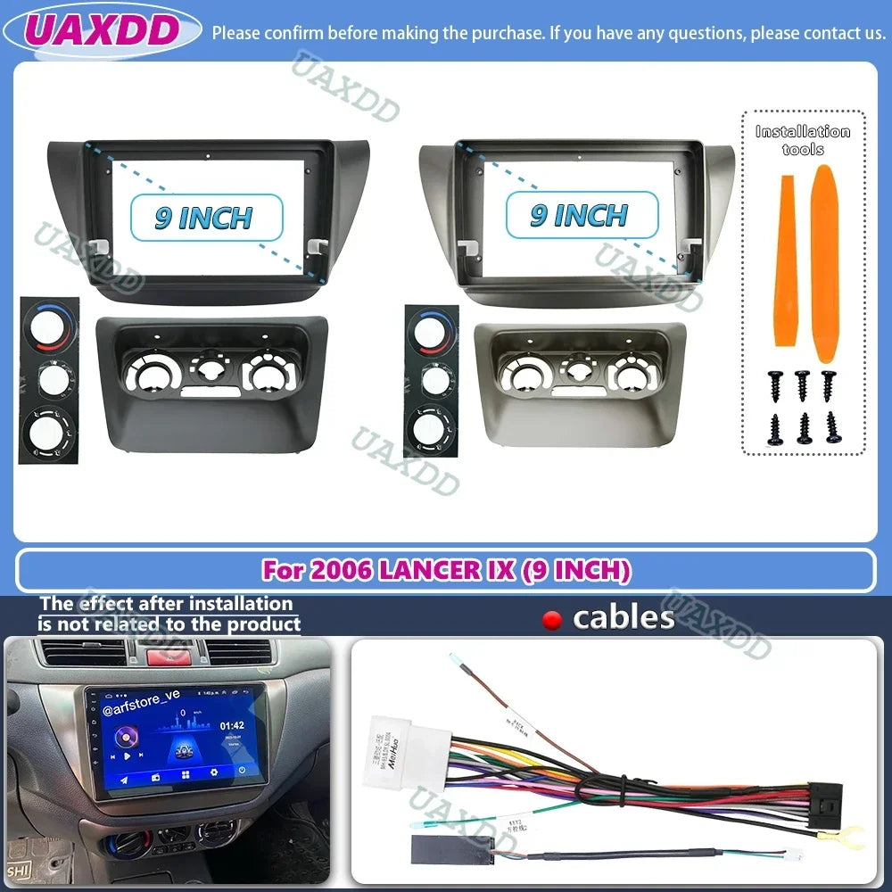 For 2006 Mitsubishi lancer ix 9inch Car cd radio android stereo frame panel fascia audio p