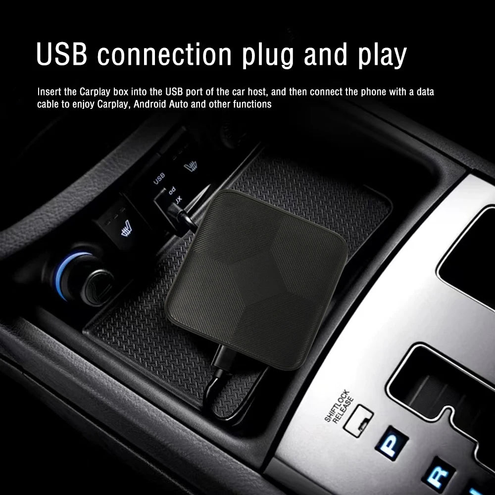 WRWD New 2 in 1 Mini Wireless Carplay Ai Box Plug&Play BT WiFi Wired To Wireless For Apple