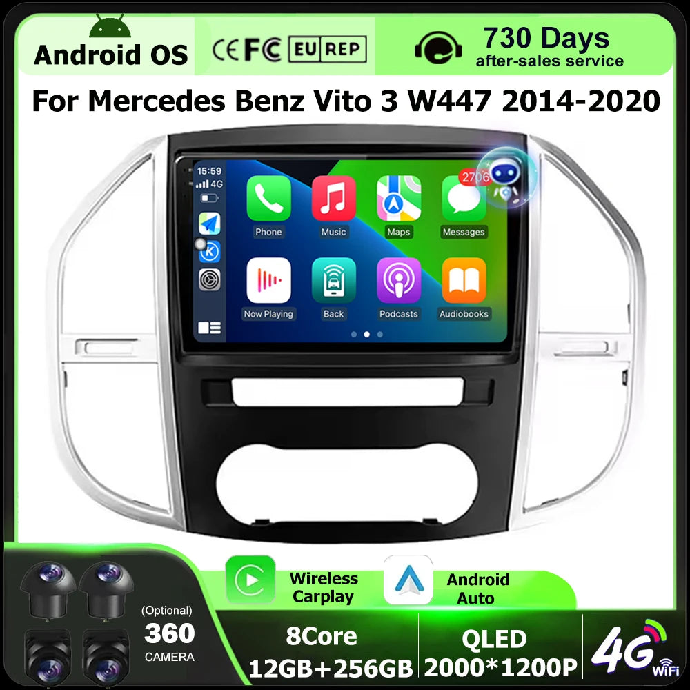 Car Radio Multimedia Video Player GPS Navigation Stereo For Mercedes Benz Vito 3 W447 2014