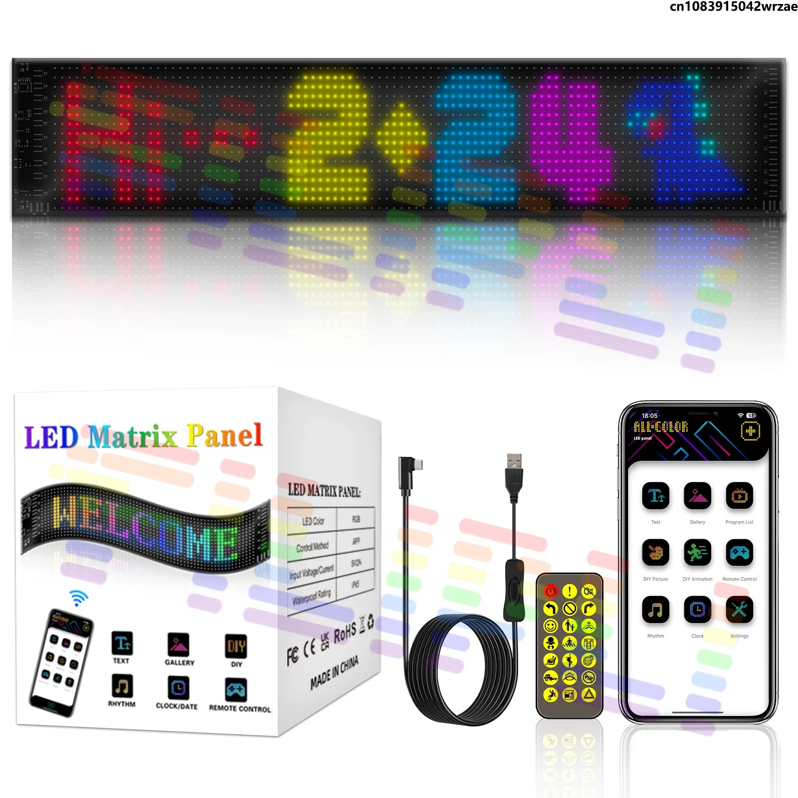 Double Row LED Matrix Panel, Smart App Control Programmable Flexible Scrolling Display for | AUTOKITSHOP