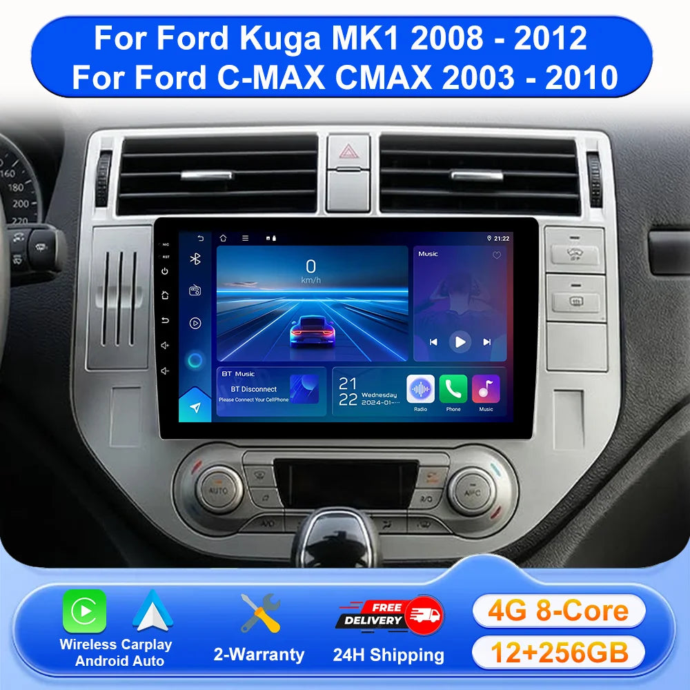 Android 16 Car Radio Stereo Head Unit For Ford Kuga MK1 2008-2012 For Ford C-MAX CMAX 2003