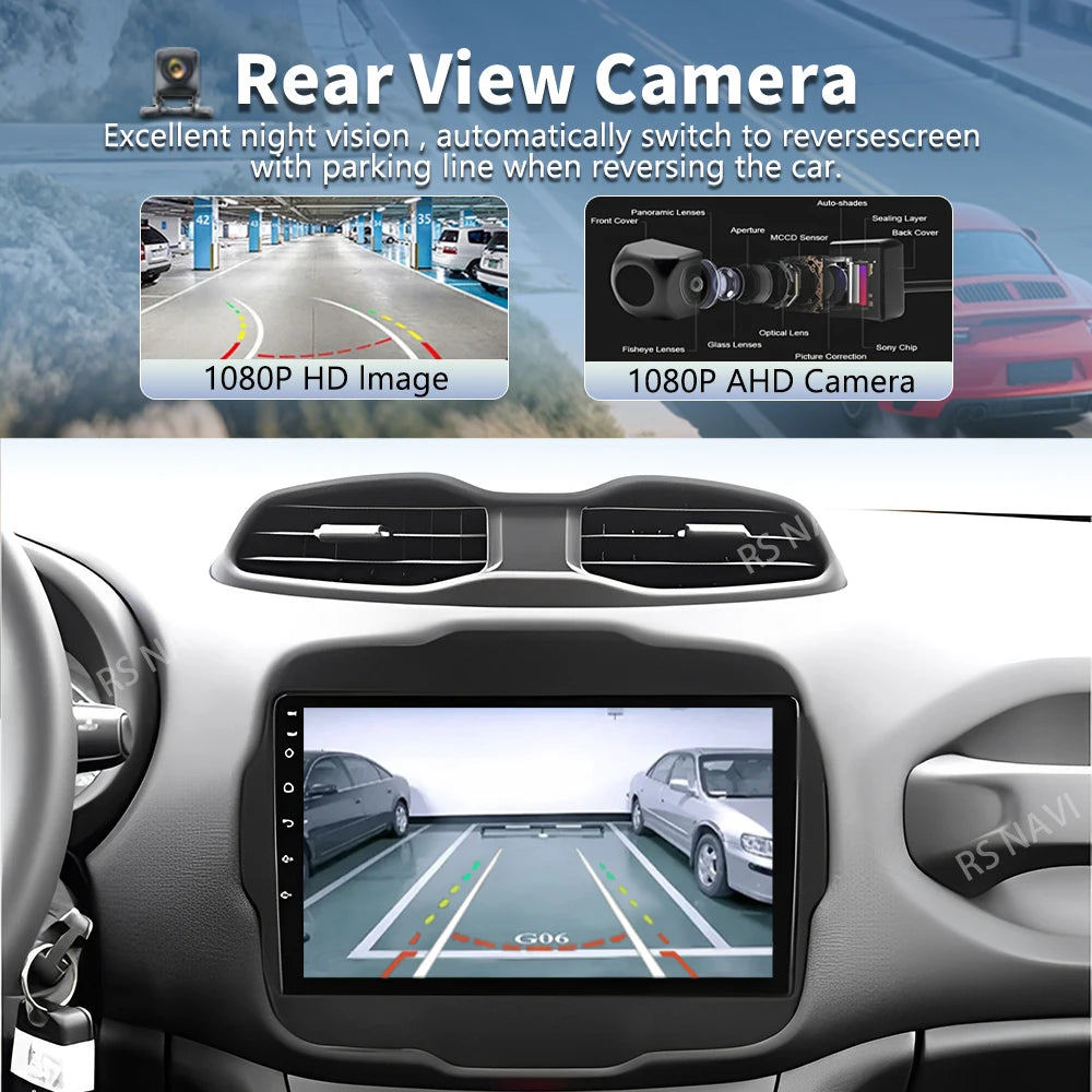 Plug and Play Android 16 For Jeep Renegade 2016 - 2020 2K QLED Android Car Radio Multimedi