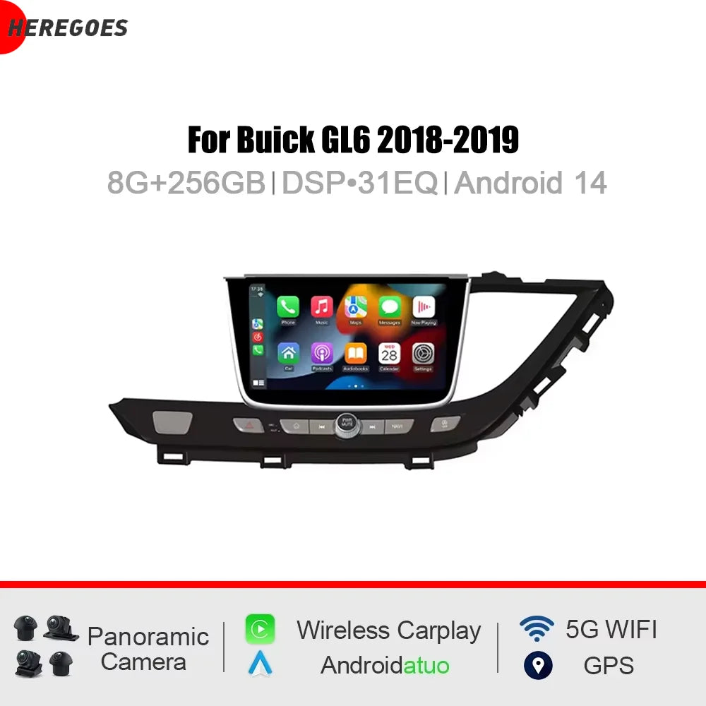 7" CarPlay DSP Android 15 8 Core 12GB RAM 256GB ROM Car Player WiFi GPS Multimedia Radio Navigation for Buick GL6 2018-2
