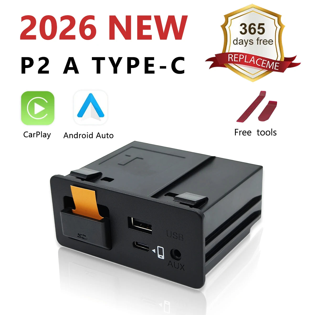 2025 New P2A Type-c Charging Wired CarPlay Android Auto Ai Box OEM Connection For Mazda 2