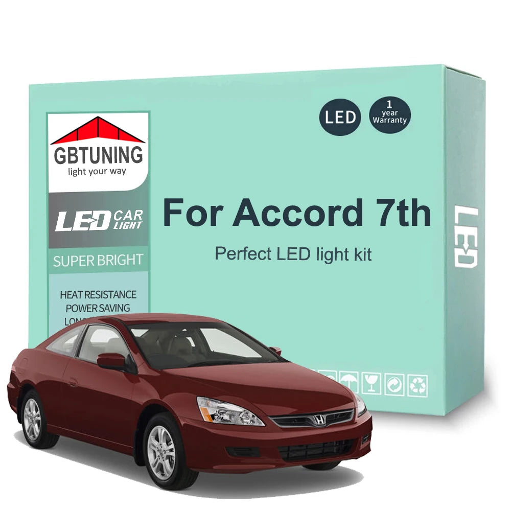 17-Piece LED Interior Light Kit for Honda Accord 7 VII MKVII MK7 7th - Canbus Error-Free Bulbs | AUTOKITSHOP