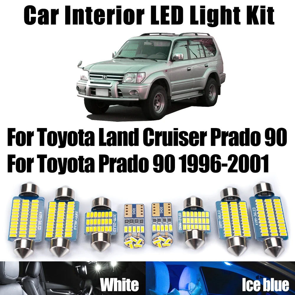 11-Piece LED Interior Light Kit for Toyota 1996-2001 - Canbus Error-Free Interior Bulbs