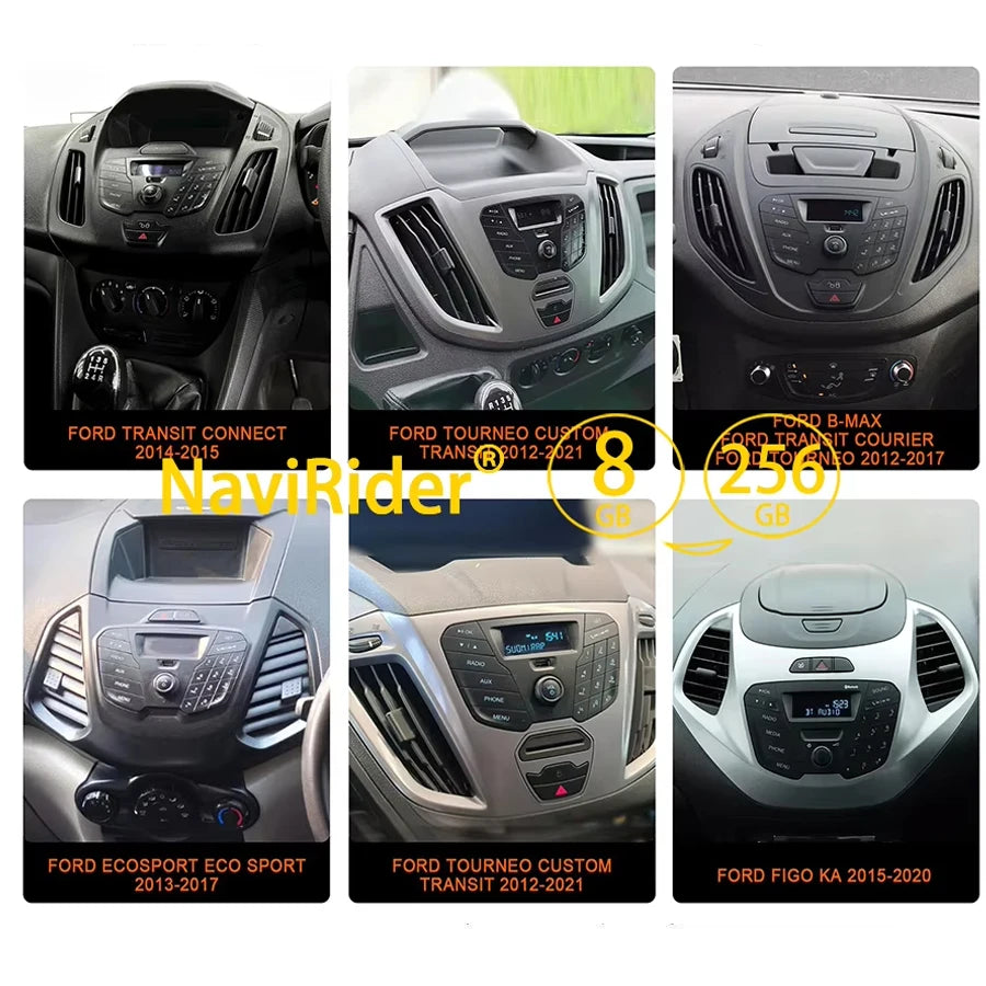 Carplay Multimedia Radio For FORD TOURNEO CUSTOM TRANSIT CONNECT ECOSPORT B-MAX FIGO KAVid