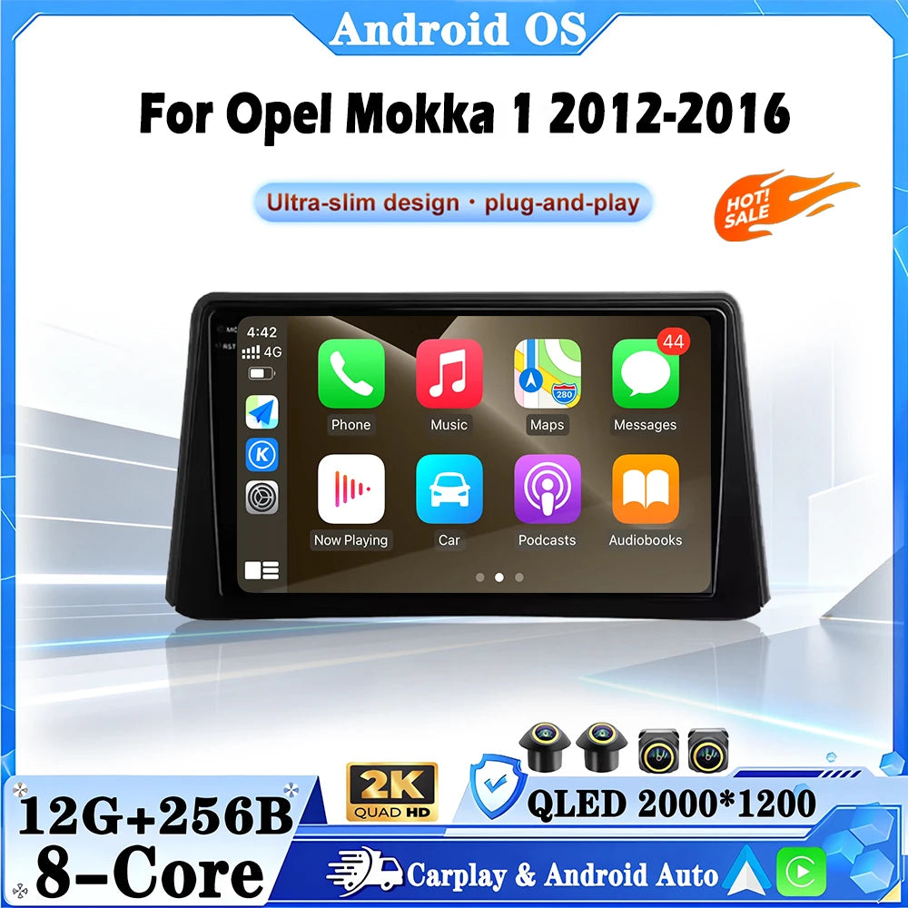 Car Radio Android 16 For Opel Mokka 1 2012-2016 Wireless Carplay Multimedia Video Player W