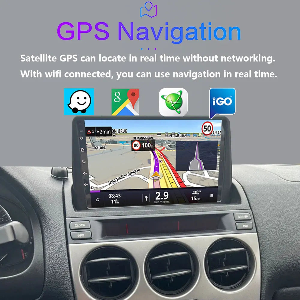 Android 16 Auto For Mazda 6 2002- 2008 Car Radio Stereo Multimedia GPS Video Navigation Ca