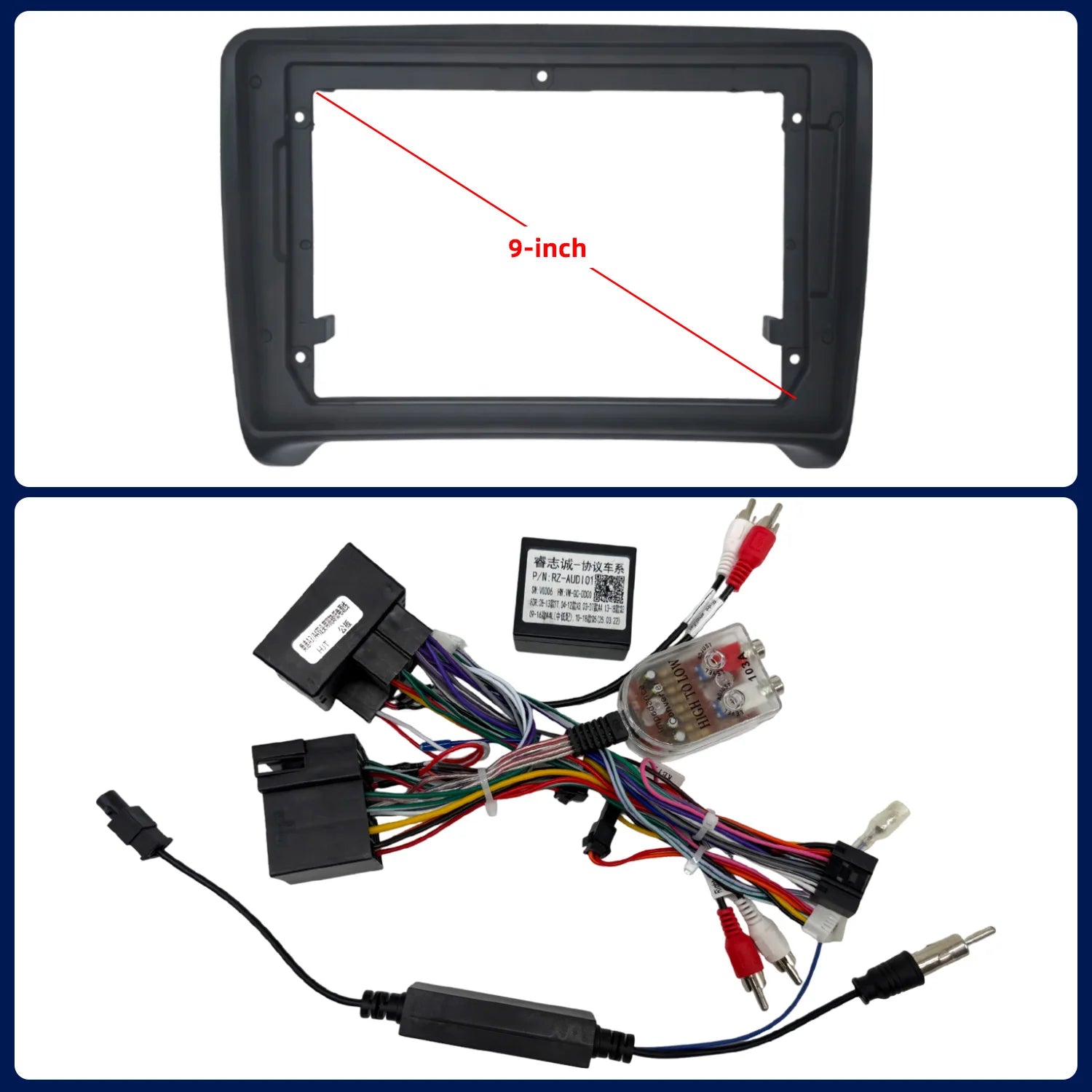 9 Inch Car Radio Dashboard Frame Panel For Audi TT A3 A4 2-DIN Stereo Kit Mounting Bracket