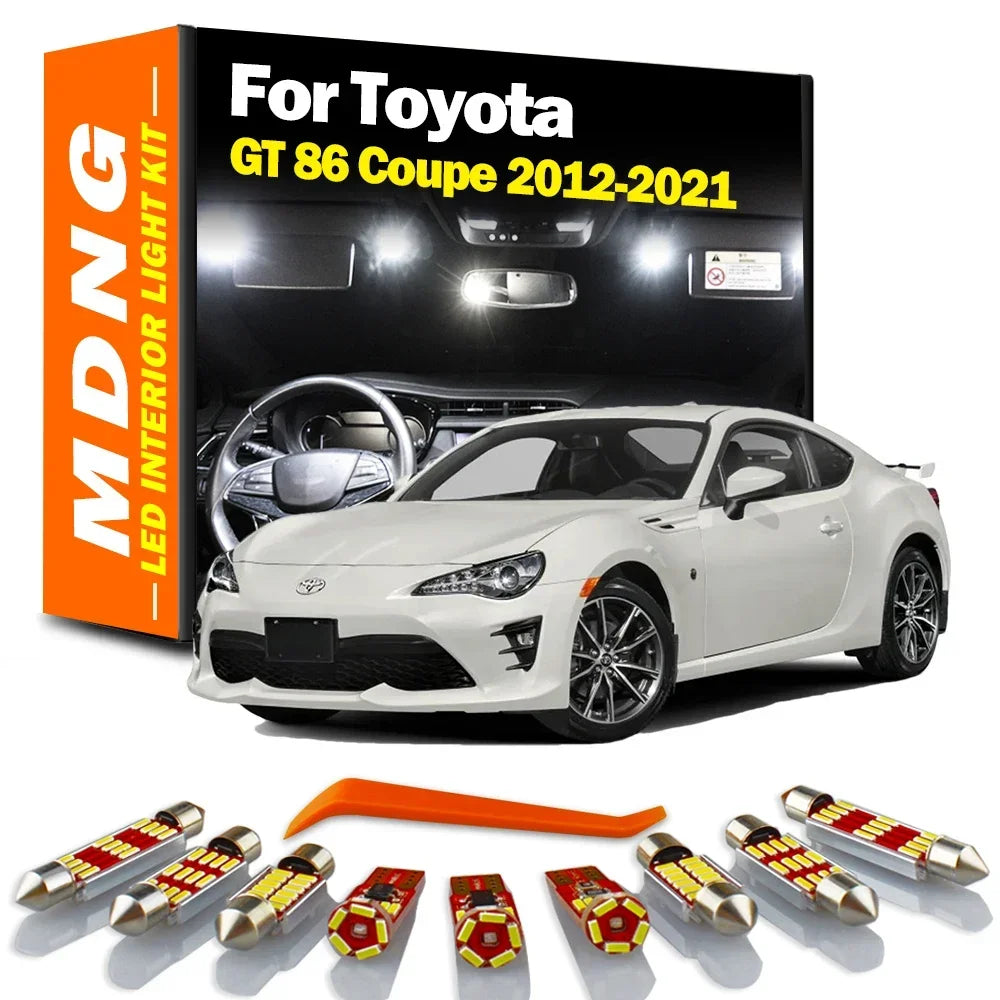 10-Piece LED Interior Light Kit for Toyota GT 86 Coupe 2016-2021 - Canbus Dome Map Door Trunk Bulbs | AUTOKITSHOP