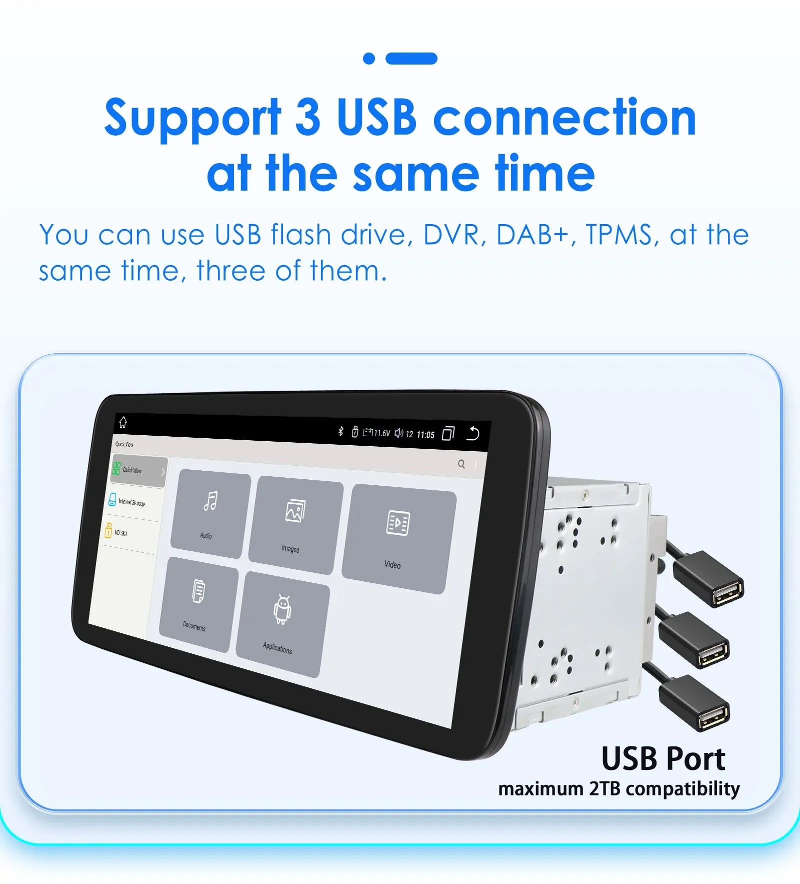 10.33inch 2DIN Universal Android Car Radio Multimedia Video Player Rotatable Auto Touch Sc