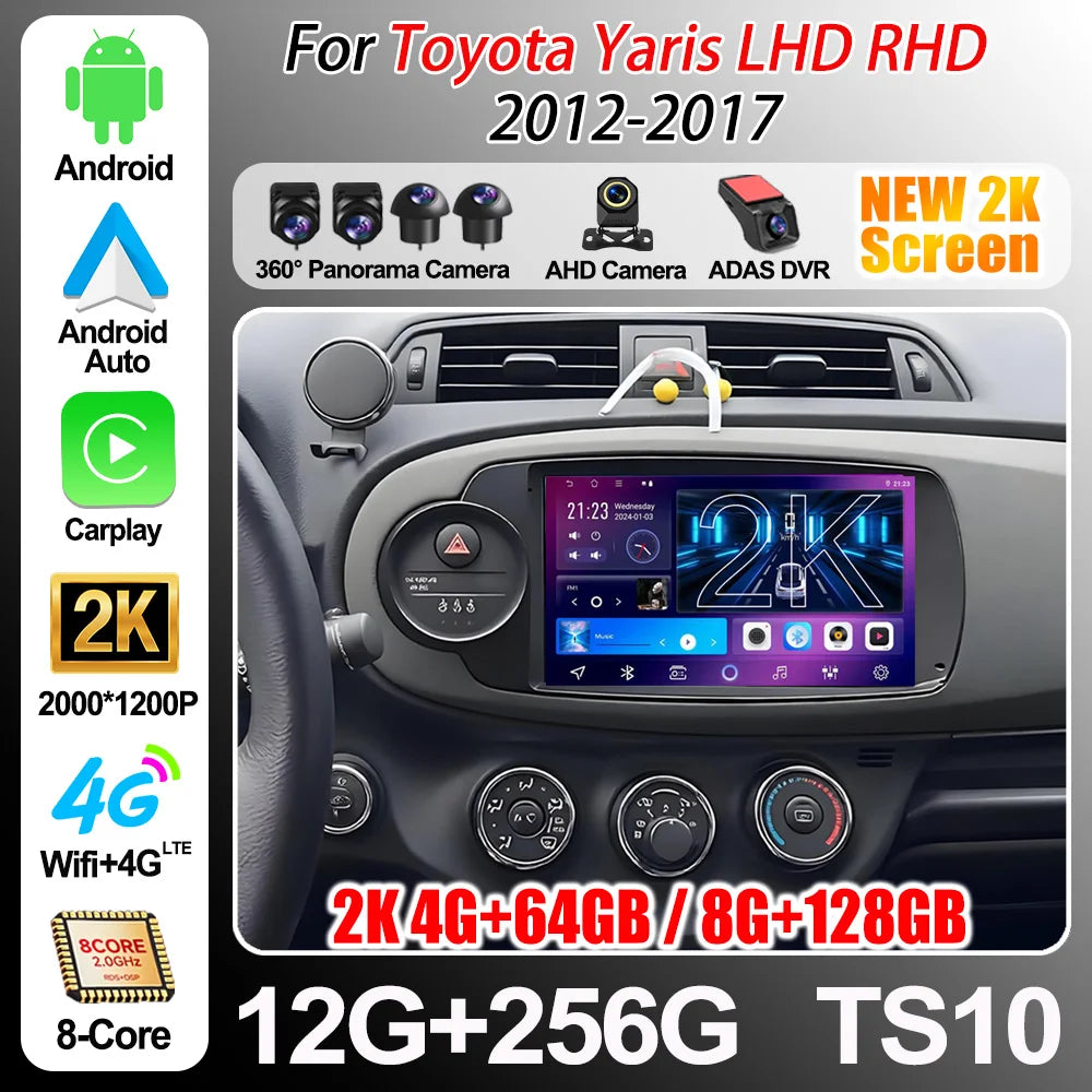 Android For Toyota Yaris 2012 2013 2014 2015 2016 2017 Lhd Rhd Stereo Head Unit 8 CoreDsp  | AUTOKITSHOP