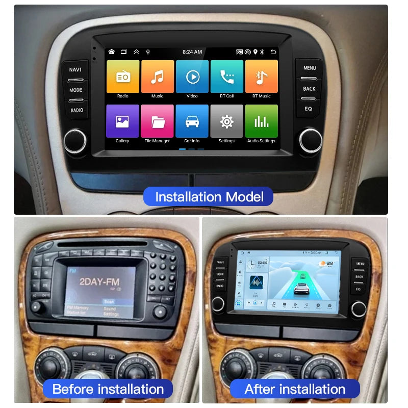 SZLELV For Mercedes Benz SL R230 SL350 SL500 Carplay Video Player Autoradio Car Radio Andr