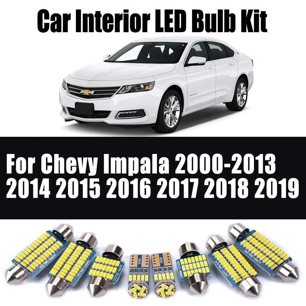 LED Interior Light Kit for Chevrolet Chevy Impala 2000-2013 - Canbus Dome Map Door Trunk Bulbs | AUTOKITSHOP