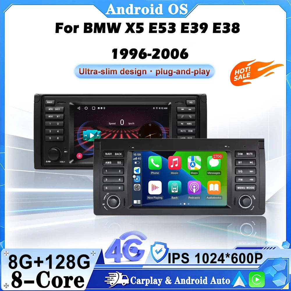 7 inch For BMW X5 E53 E39 E38 1996 1997 1998 1999-2004 2005 2006 Car Radio Stereo Multimed