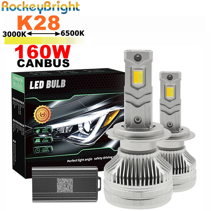 DIY COLOR K28 2pcs 160W 3000K-6500K 13000LM 9005 9006 H11 H1 Led Headlight Bulb Change lig