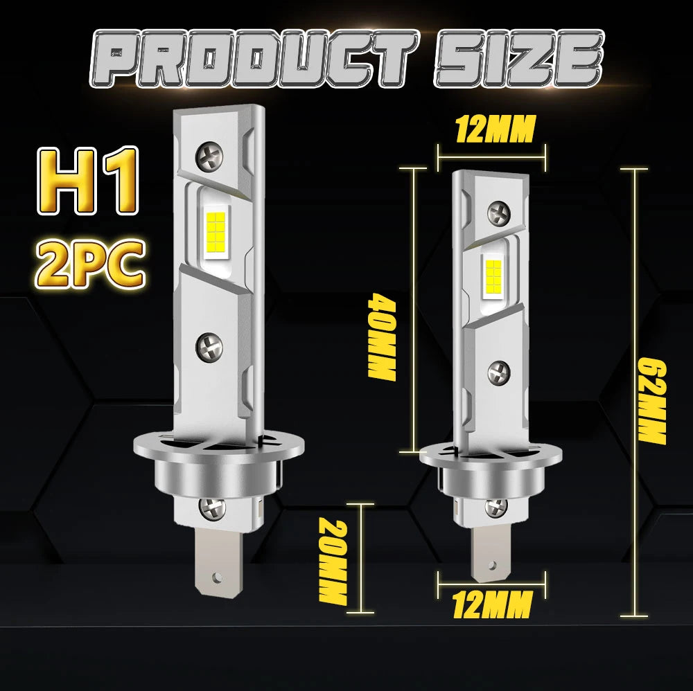 H1 LED Headlights 1000W Canbus No Error H1 LED Auto Fog Lamps CSP Chip Wireless 1:1 Size L