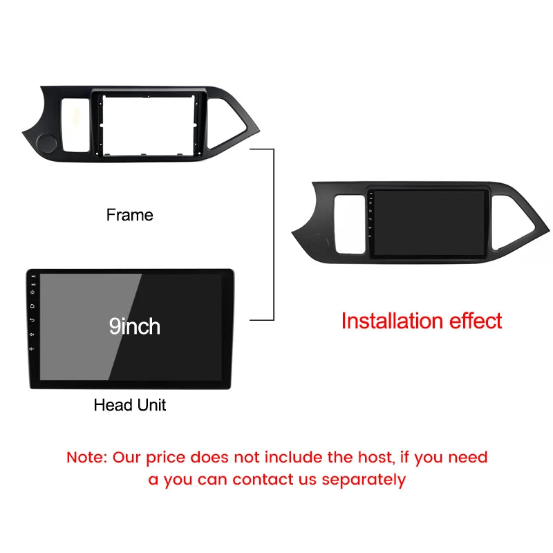9 Inch Car Radio Fascias for KIA Morning 2011-2017 Dashboard Installation Accessories 2 Di | AUTOKITSHOP