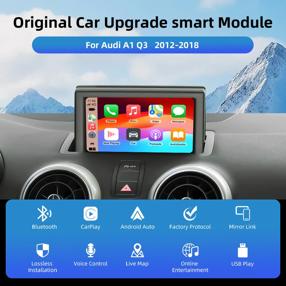 LEXXSON Wireless CarPlay Android Auto Interface Adapter for Audi A1 Q3 2012-2018 MMI 3G HN | AUTOKITSHOP