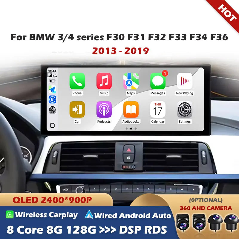 For BMW 3/4 Series F30 F31 F32 F33 F34 F36 2013 - 2019 Carplay Android 15 NBT/EVO System G