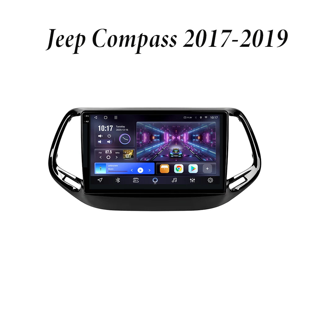 Car Radio for Jeep Compass 2017 - 2019 Android 16 GPS Navigation Stereo Wireless CarPlay A