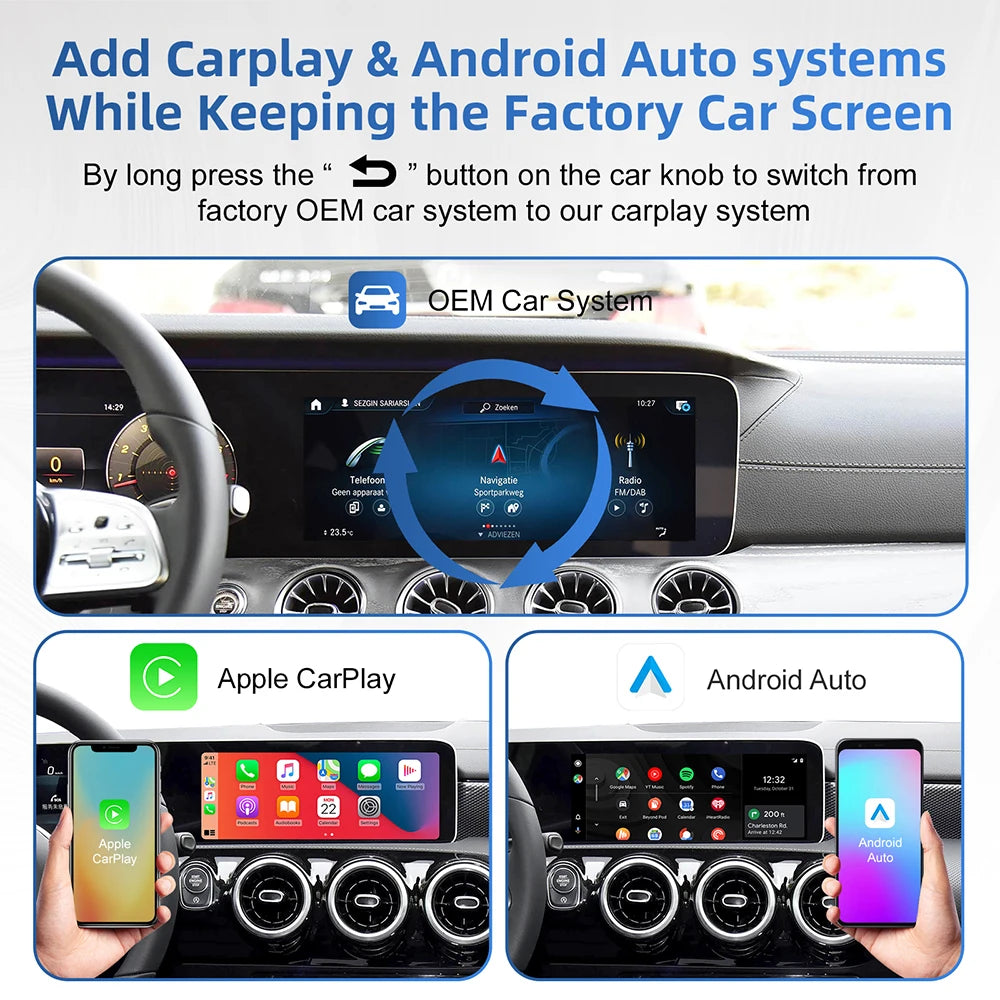 Wireless CarPlay Android Auto For Mercedes Benz A B C E CLS CLA GLA GLB Class NTG6.0 2018- | AUTOKITSHOP