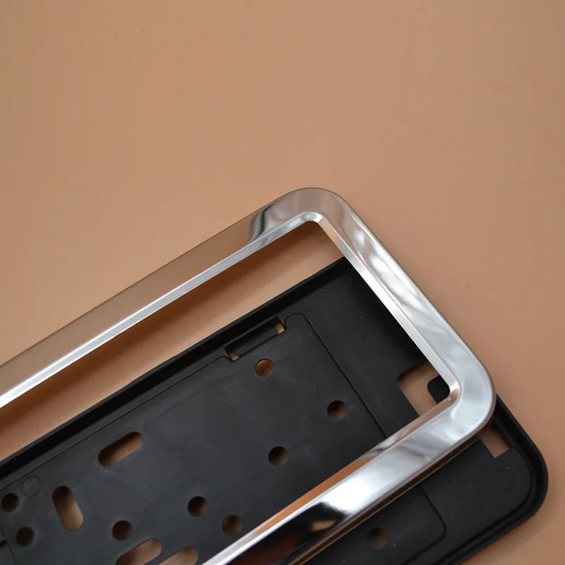 Plastic＋Stainless Steel Car European/German/Russian License Plate Holder Frame
