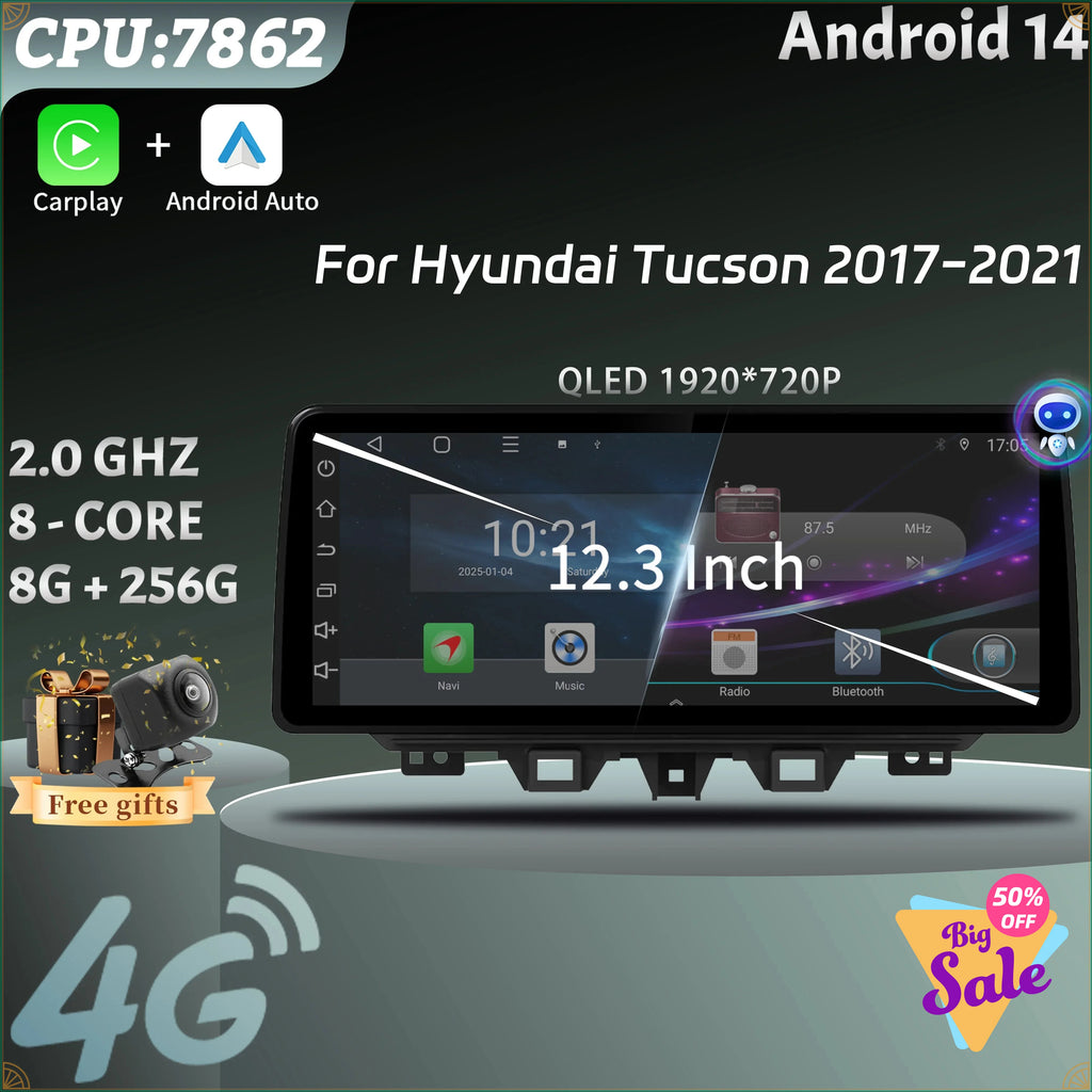 12.3 inch Car Radio Multimedia Navigation Wireless BT CarPlay 4G GPS Multimedia Head Unit