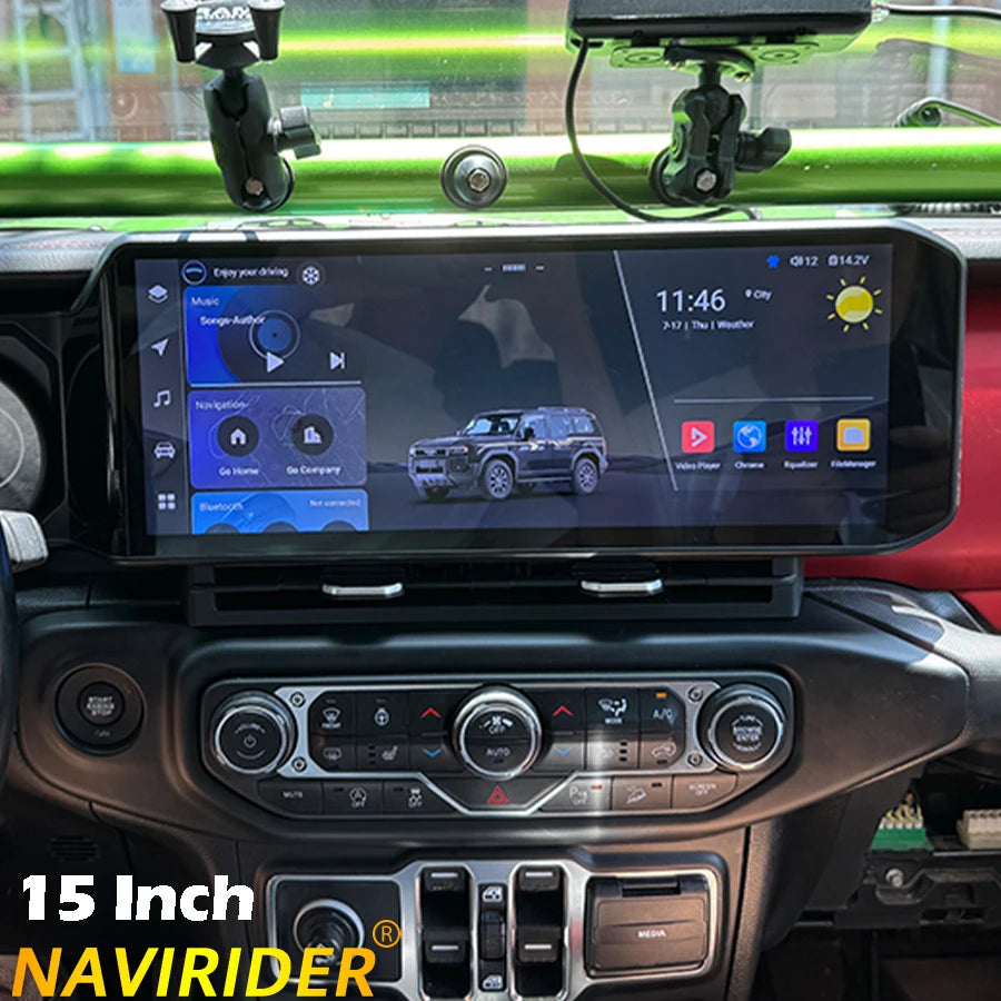 15" Car Radio Stereo For Jeep Wrangler 2018 2019-2022 CarPlay Auto Radio GPS Navigation Sc | AUTOKITSHOP
