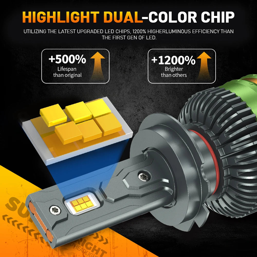 APP Control H7 Car Headlight Bulbs H4 LED Turbo Headlight H1 H11 9005 HB3 9006 9012 LED Ca