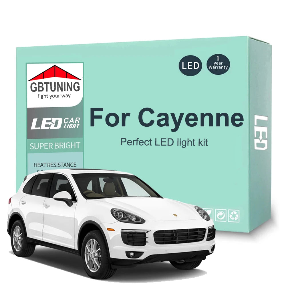LED Interior Light Kit for Porsche Cayenne 955 957 958 9PA 92A Turbo S GTS 2003-2013 - Canbus Dome Map Door Trunk Bul...