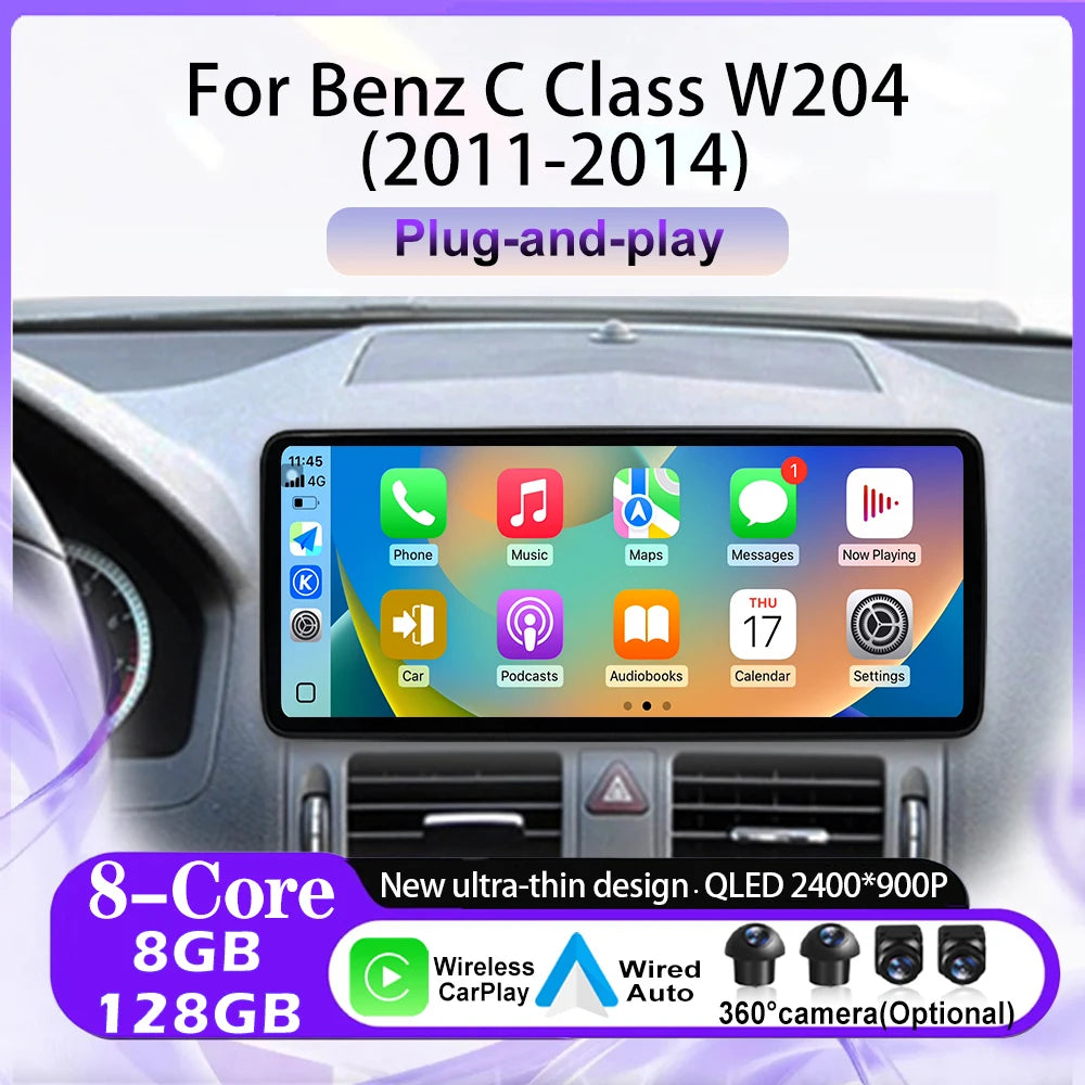 12.3 inch Android 16 Wireless Carplay WiFi GPS Navi Car Radio Video Multimedia Player For