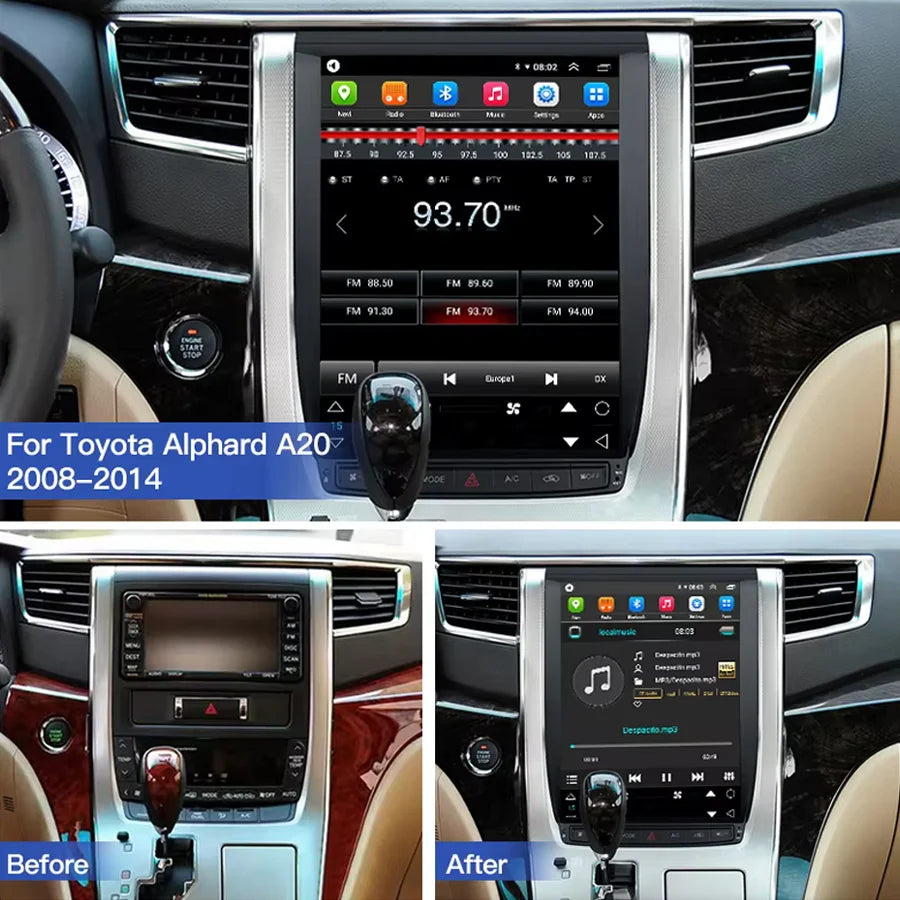 256GB 12.1" Screen Car Radio For Toyota VELLFIRE Alphard 20 H20 2008 - 2014 GPS Navigation | AUTOKITSHOP