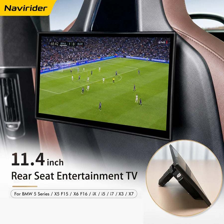 T Android Headrest Monitor For BMW X5 F15 X6 F16 5 Series IX I5 I7 X3 X7 3D Curved Screen  | AUTOKITSHOP