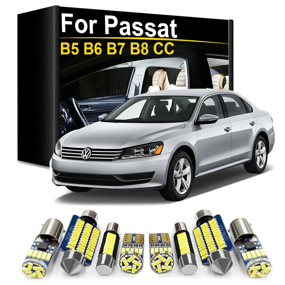 LED Interior Light Kit for VW Volkswagen Passat B5 B6 B7 B8 CC Sedan Variant 1998-2020 - Canbus Dome Map Door Trunk B...