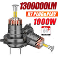 H7 Led 360 4 Sided Car LED Headlight 1300000LM 1000W Canbus 1:1 Plug and Play Turbo Wirele