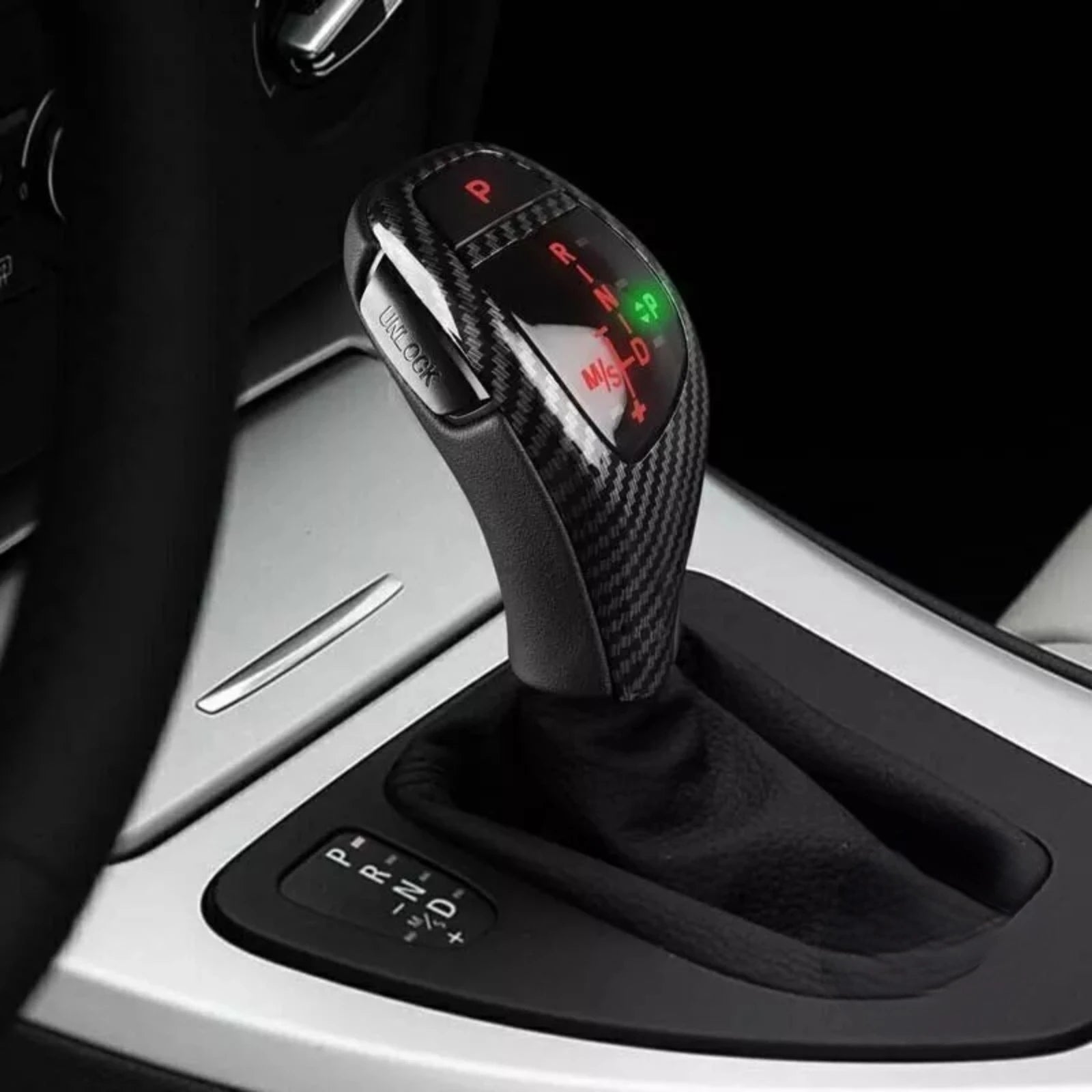 Carbon Fiber Style Automatic LED Shift Knob Gear Shifter For BMW 1 3 Series E90 E92 E93 E8