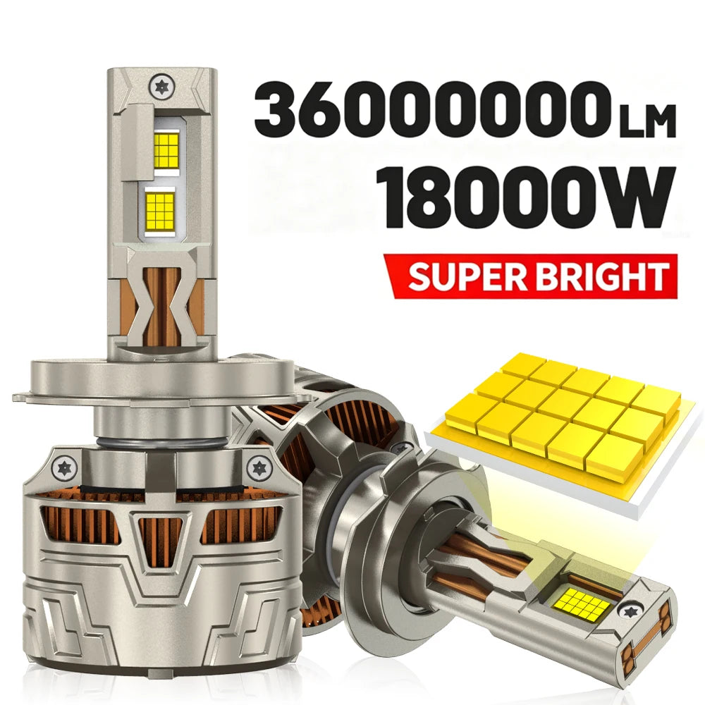 High Power H7 LED Light for Car 18000W Automobile H1 Headlight 9005 HB3 9006 HB4 9012 HIR2