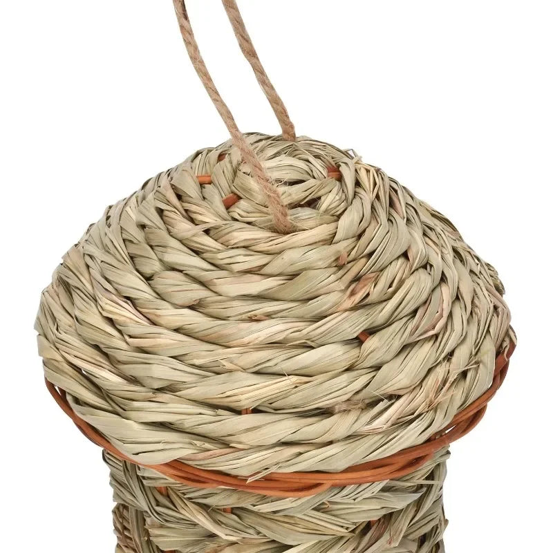 Bird House Outdoor Garden Hanging Bird Nest Hand-woven Straw Bird's Nest Parrot Hatching Breedin - Automotive LED Light