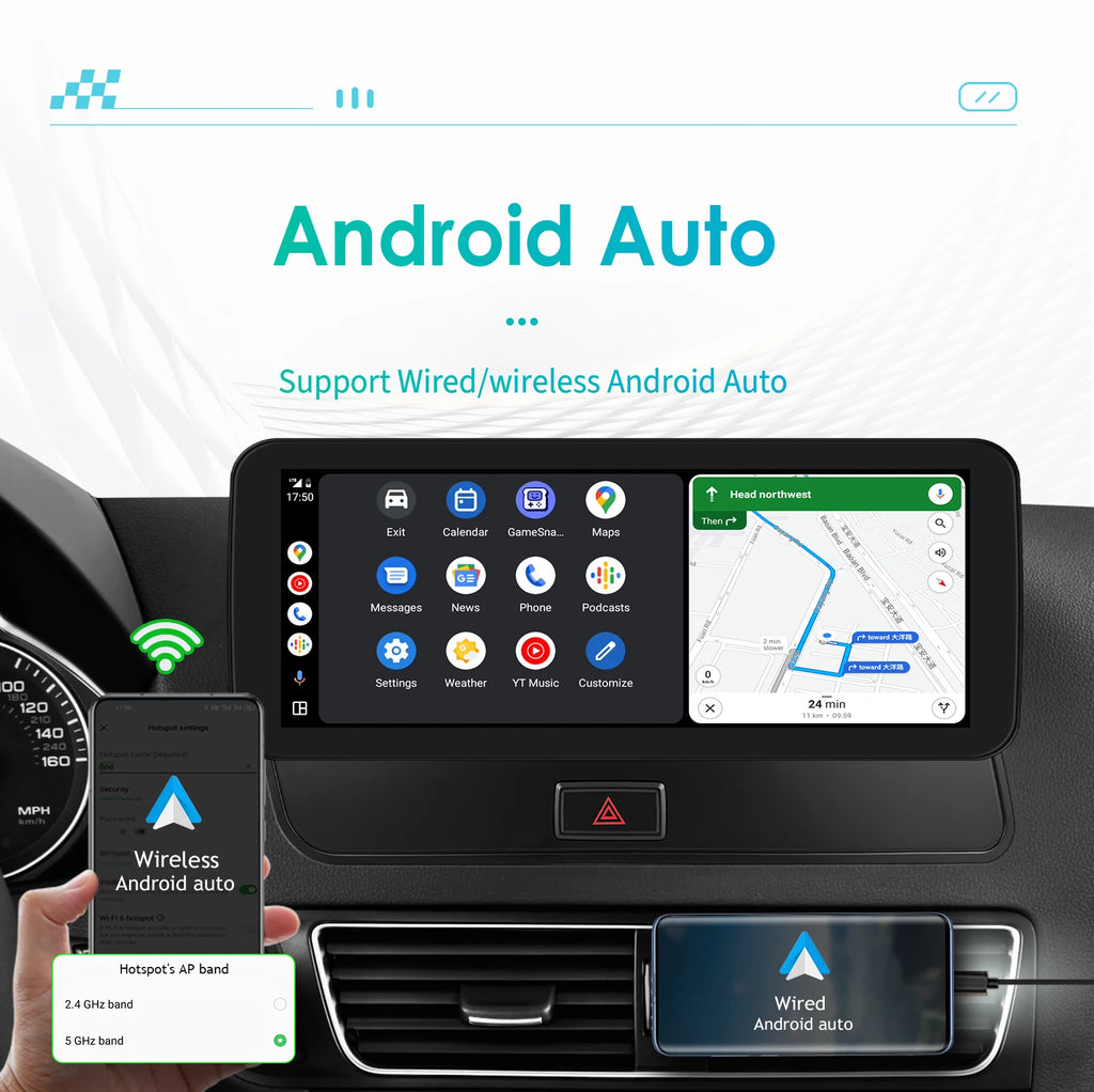 Carplay Android 13 Auto Car radio For Audi Q5 2009-2016 Autoradio Multimedia player 2din c