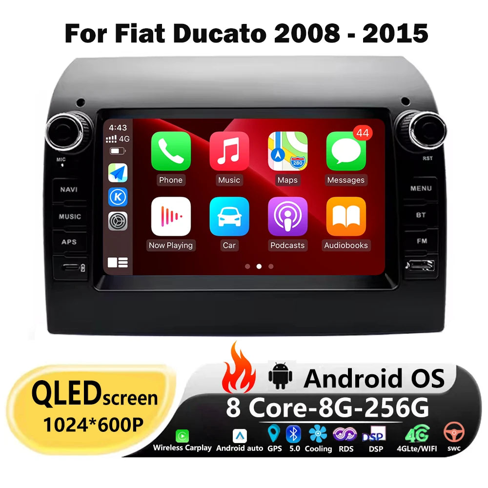 7 Inch For Fiat Ducato 2008-2015 Android 16 Auto Car Radio Multimedia Player GPS Navigatio