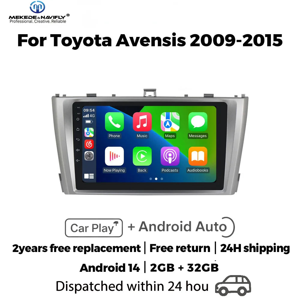 MEKEDE&NAVIFLY Android 14 Intelligent car audio system car radio For Toyota Avensis T27 20