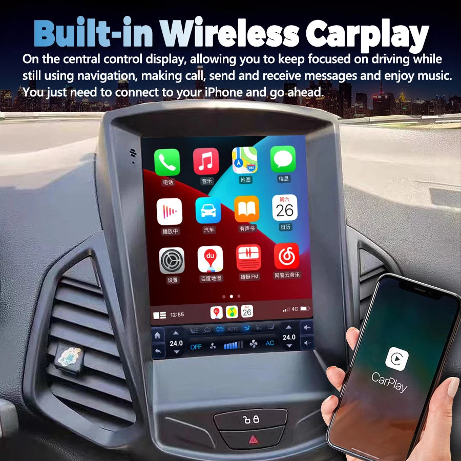 Car GPS Android Auto Carplay 10.4inch Car Radio HU Navi For Ford Ecosport YiBi 2018 4G Mul