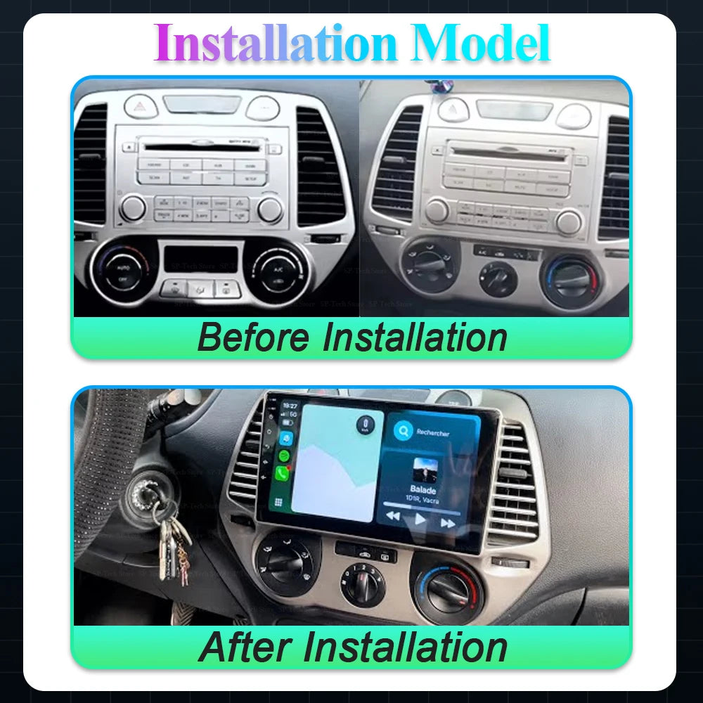 Android15 Car Radio For Hyundai I20 2008 2009 2010 2011 2012 Multimedia Video Wireless Car | AUTOKITSHOP