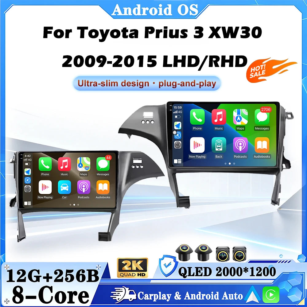 Android Auto Carplay For Toyota Prius 3 XW302009-2015 LHD/RHD Car Radio GPS Navigation Mul