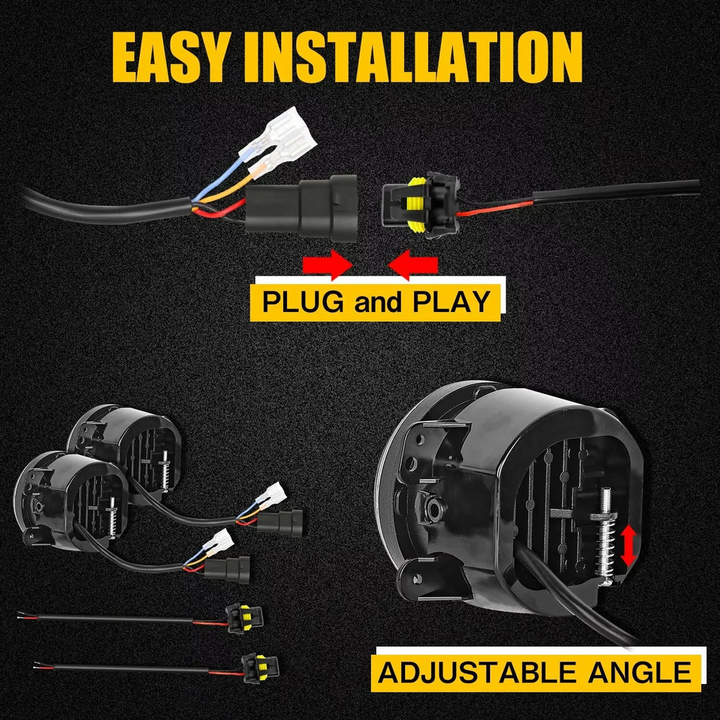7 Inch Round LED Headlamp Automatic Turning Changes Motorcycle skull Headlights Fit For Ha